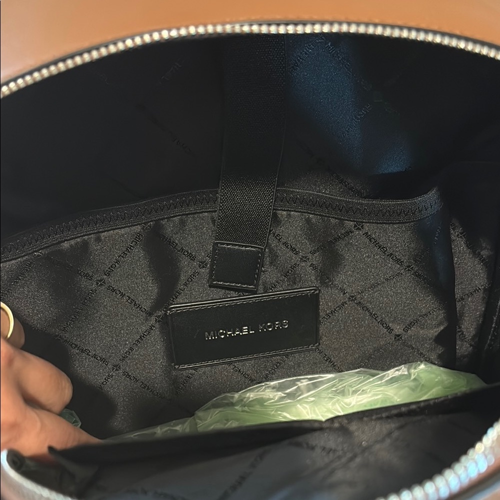 NWT Michael Kors Brown Leather Backpack Minimalist Design - Picture 7 of 8